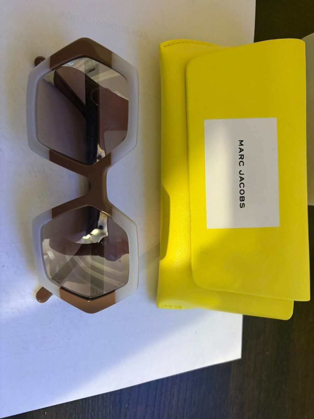 The Marc Jacobs MARC 521/S Geometric Sunglasses Nude Brown NWT